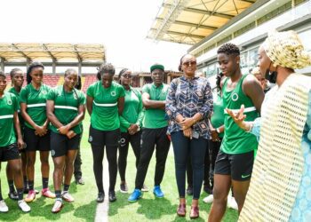 2022 WAFCON: Lagos First Lady Pays Surprise Visit To Super Falcons In Training