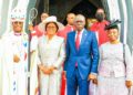 PHOTOS: Gov. Sanwo-Olu, First Lady of Lagos State Attend Christmas Day Service at the Cathedral Church of Christ, Marina, on Saturday, December 25, 2021