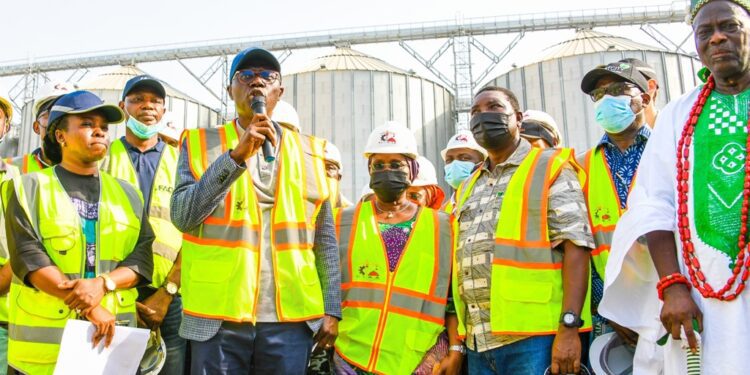 PHOTOS: Gov. Sanwo-Olu Inspects Imota Rice Mill in Ikorodu, on Friday, December 10, 2021