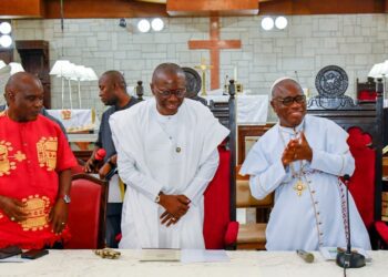 PHOTOS: Gov. Sanwo-Olu at the Opening of 39th Council of Bishops of Methodist Church, Nigeria at the Methodist Church of Trinity, Tinubu in Lagos on Tuesday, 03 May 2022