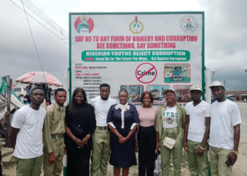NYSC’s Group Unveils Billboard Against Corruption in Yenogoa.
