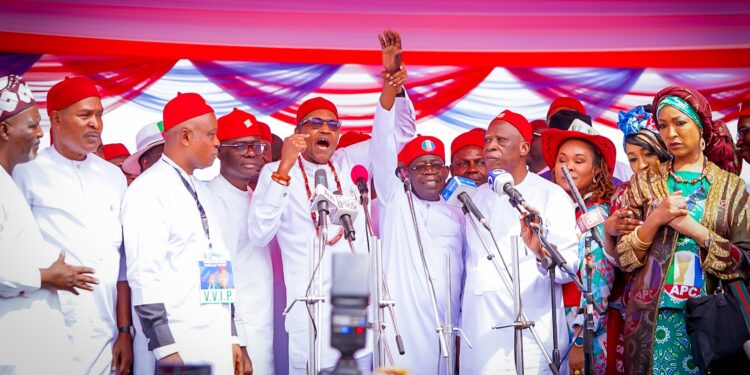 PHOTOS: President Buhari, Asiwaju Tinubu, Gov. Sanwo-Olu, Others At The Presidential Campaign Rally In Owerri, On Tuesday, 14 February 2023