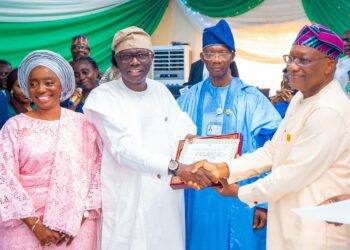 PHOTOS: Gov Sanwo-Olu, Dep Gov Hamzat Receive Certificates Of Return As Governor-Elect And Deputy Governor-Elect At The INEC State Headquarters, Onike, Yaba, On Thursday, 30th March 2023