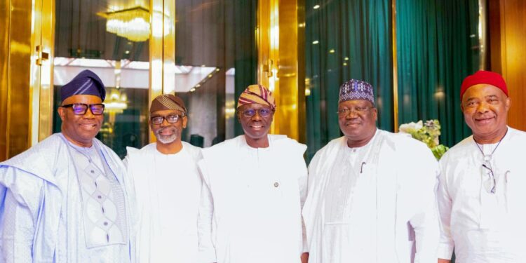 PHOTOS: Govs Sanwo-Olu, Uzodinma, Rt Hon Femi Gbajabiamila, Senator Lawan At A Strategic Meeting In Abuja