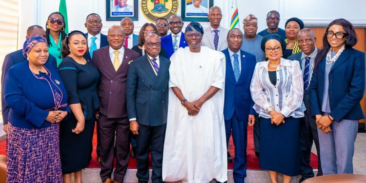 PHOTOS: Governor Sanwo-Olu Receives Council Of CIBN Led By Its President/Chairman Of Council, Dr Kenneth Opara At Lagos House, Alausa, Ikeja, On Thursday, July 13, 2023