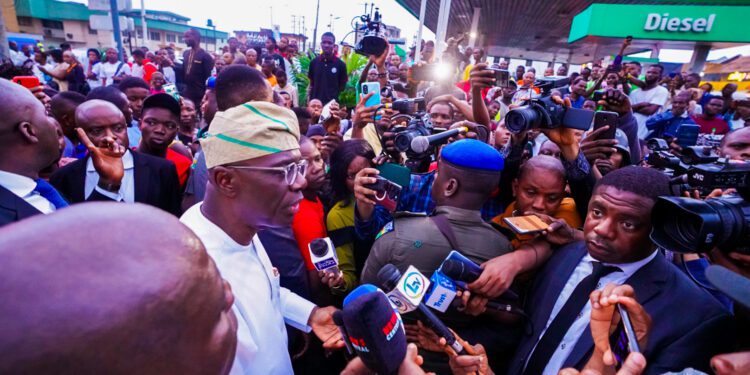 PHOTOS: Governor Sanwo-Olu Visits Helicopter Crash Site At Oba Akran Avenue, Ikeja