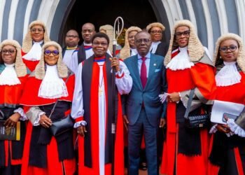 PICTURES: Gov. Sanwo-Olu Attends Church Thanksgiving Service To Mark The Commencement Of The 2023/2024 New Legal Year At The Cathedral Church Of Christ, Marina, On Monday 25 September, 2023