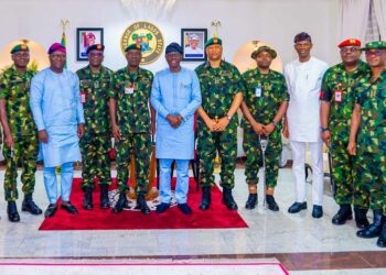 PHOTOS: Chief of Army Staff, Lieutenant General Taoreed Lagbaja Pays Courtesy Call to Gov. Sanwo-olu at Lagos House, Marina, on Monday, October 9, 2023