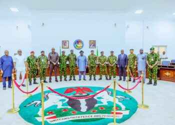 Air Force Chief, Abubakar hails Oborevwori over support to military, execution of M.O.R.E Agenda