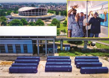 PICTURES: Governor Sanwo-Olu Inspects Newly Acquired Three Sets of Trains for the Blue Line Rail Transit at National Theatre Station, Iganmu, on Sunday, 8th June, 2025