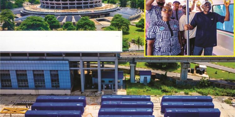PICTURES: Governor Sanwo-Olu Inspects Newly Acquired Three Sets of Trains for the Blue Line Rail Transit at National Theatre Station, Iganmu, on Sunday, 8th June, 2025
