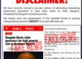 Disclaimer from Dangote