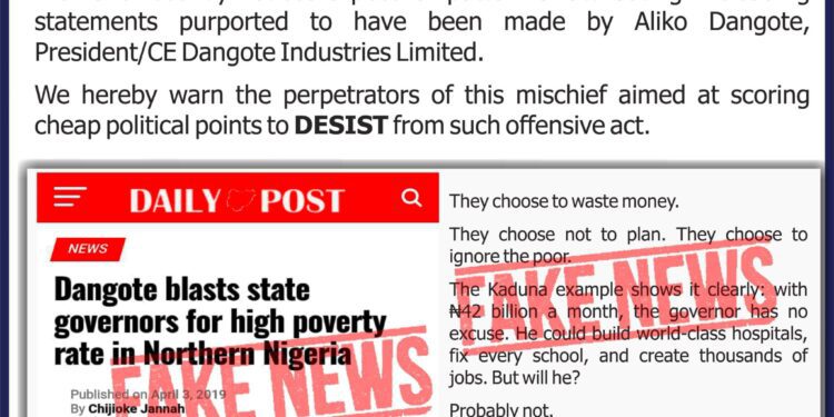 Disclaimer from Dangote