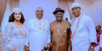 Jonathan, Oborevwori, Diri, Ibori Pay Last Respect to Pa Penawou