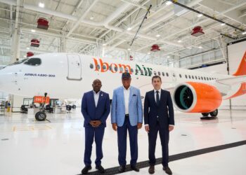 Governor Umo Eno Leads Pre-Delivery Inspection of Ibom Air’s Third Airbus A220-300 Aircraft in Mirabel, Canada
